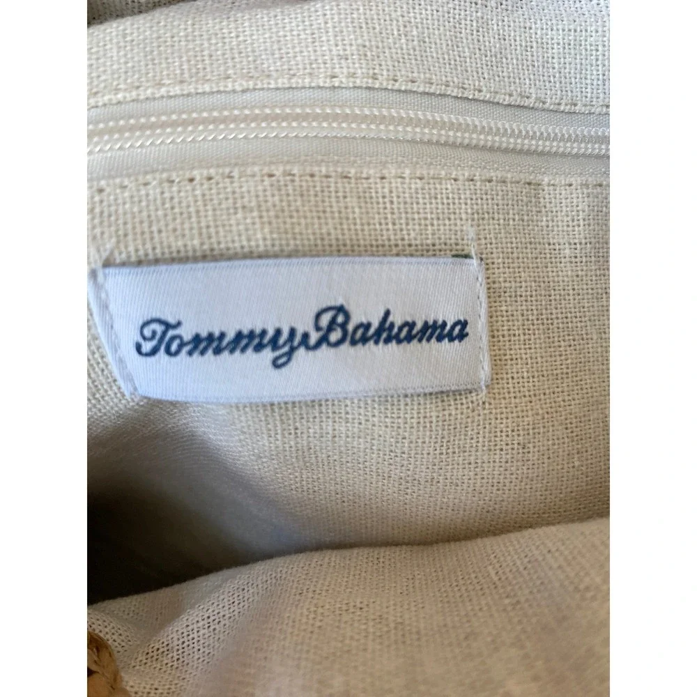 Tommy Bahama Colorblock Woven Straw Tote Bag Tan Coastal Resort Vacation NWT - Picture 5 of 11
